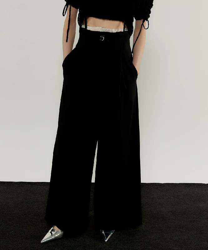 Multi Fabric High Waist Pants