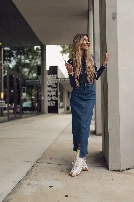 Denim Skirt With Slit