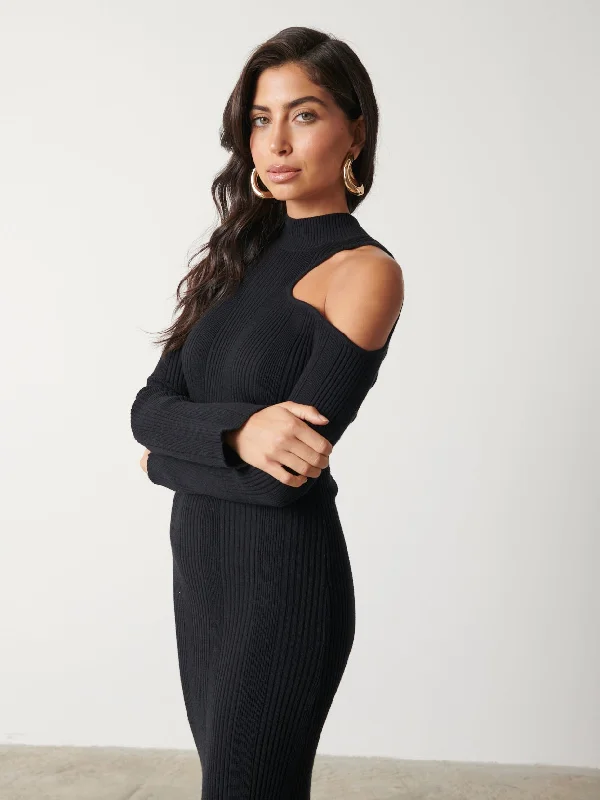 alivia-cut-out-shoulder-midaxi-knit-dress-black