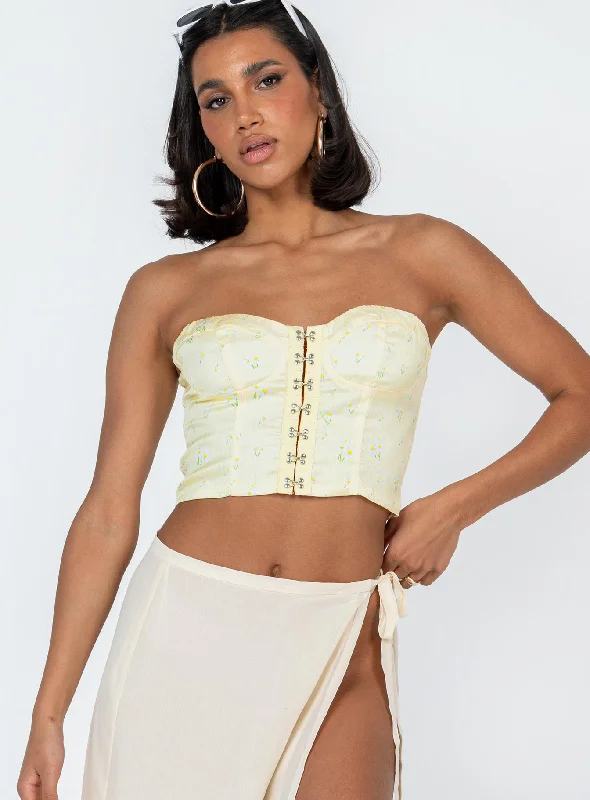 Allyson Strapless Top Yellow