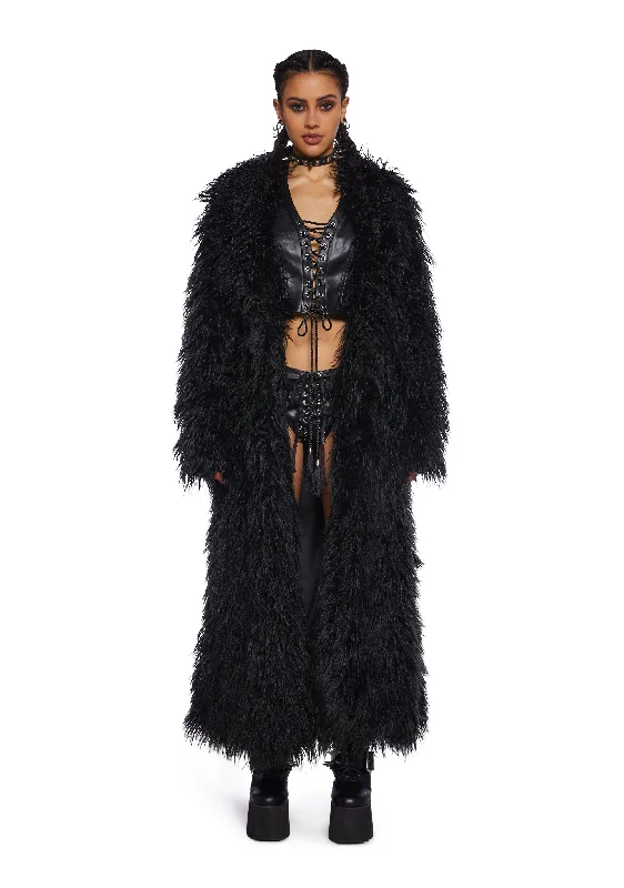 Astro Arctic Faux Fur Coat - Black