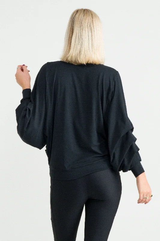 black-batwing-cinched-sleeve-sweater-soft-to-touch-r2w