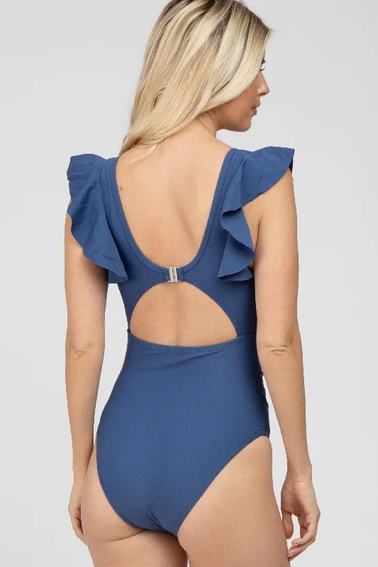 blue-flutter-sleeve-back-cutout-one-piece-swimsuit