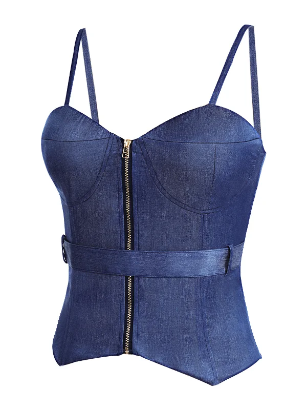 blue-spaghetti-strap-zipper-top-with-belt