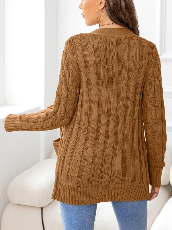 button-down-cable-knit-cardigan