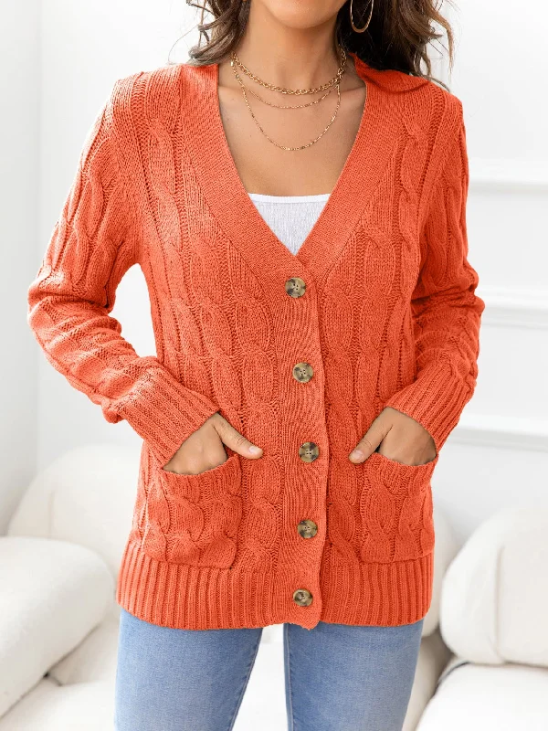 button-down-cable-knit-cardigan