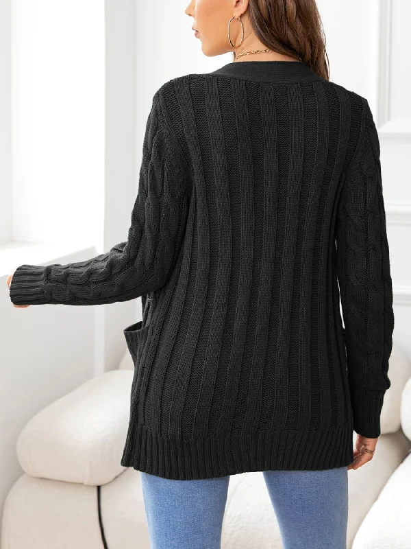 button-down-cable-knit-cardigan