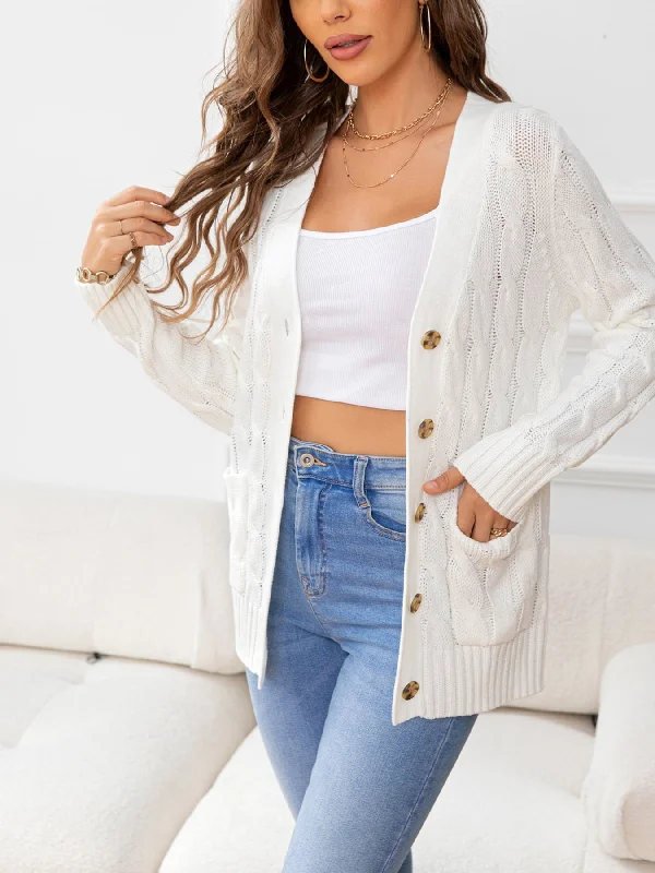 button-down-cable-knit-cardigan