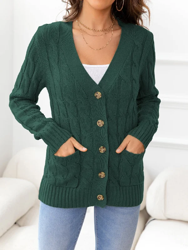 button-down-cable-knit-cardigan