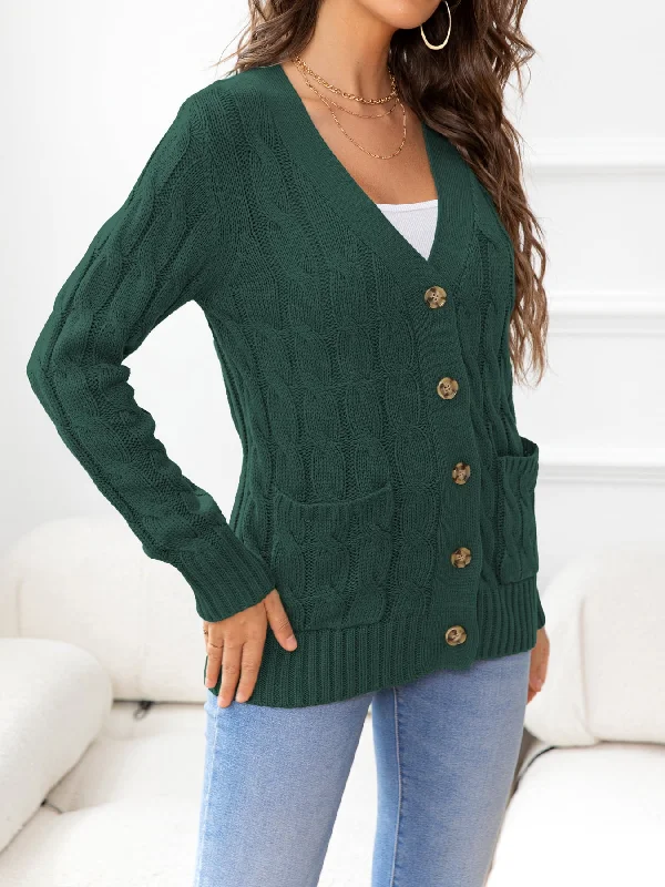 button-down-cable-knit-cardigan