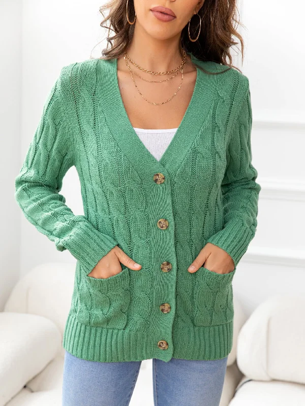 button-down-cable-knit-cardigan