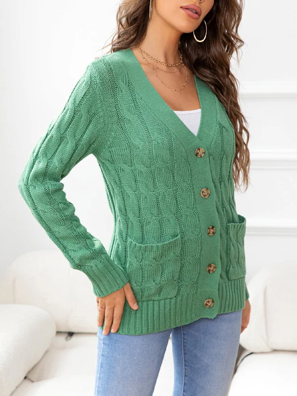 button-down-cable-knit-cardigan