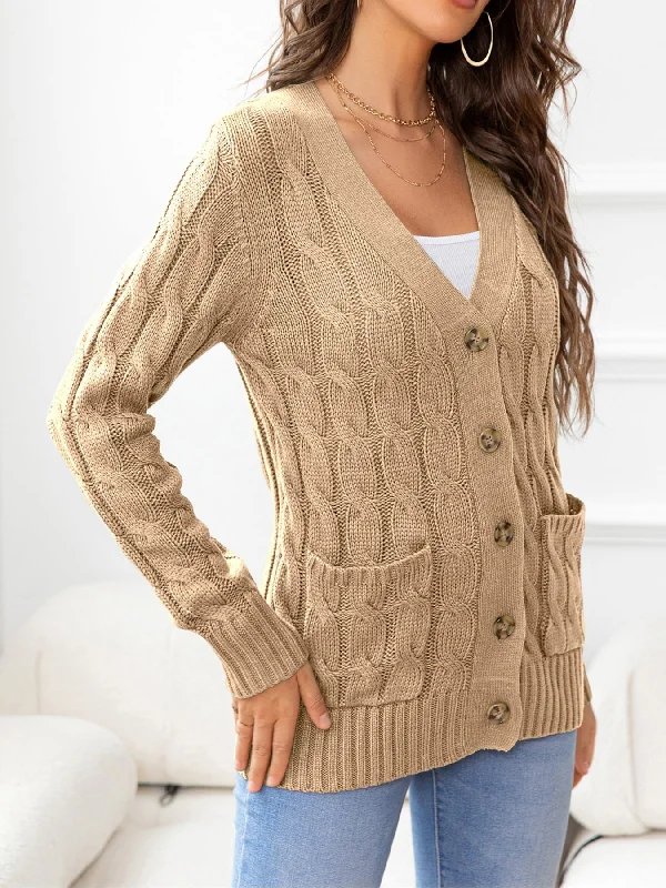 button-down-cable-knit-cardigan