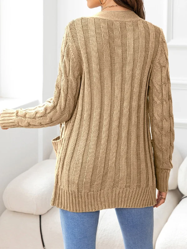 button-down-cable-knit-cardigan