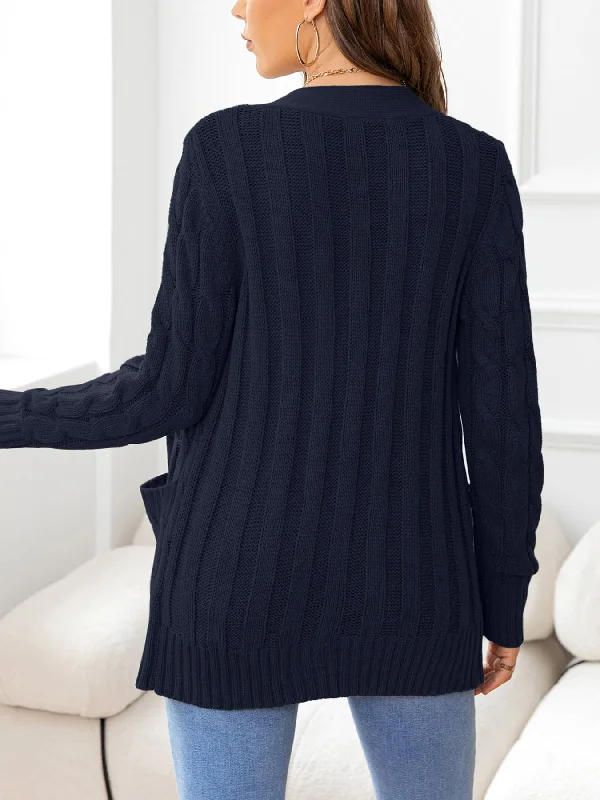 button-down-cable-knit-cardigan