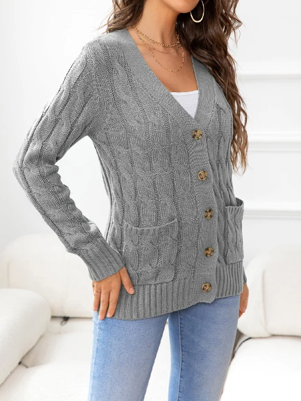 button-down-cable-knit-cardigan