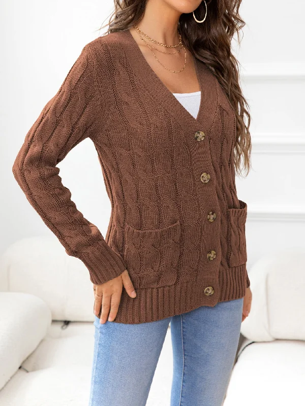 button-down-cable-knit-cardigan