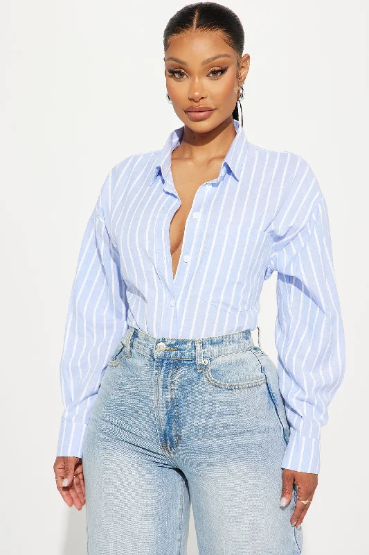 Casual Times Striped Linen Shirt - Blue/combo