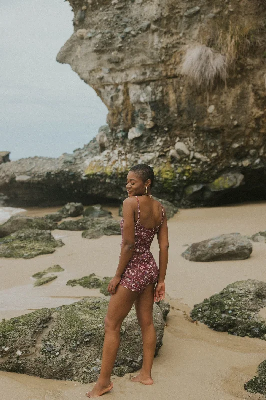 charlotte-full-coverage-maroon-floral-classic-high-waisted-shorts