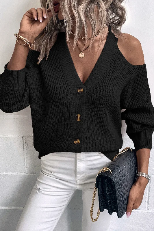 cold-shoulder-plunge-neck-ribbed-cardigan