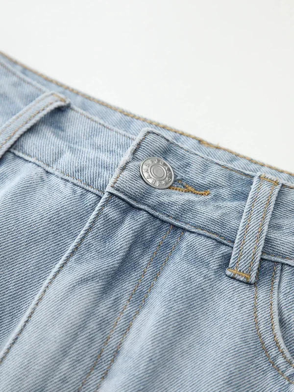 cotton-split-denim-skirt