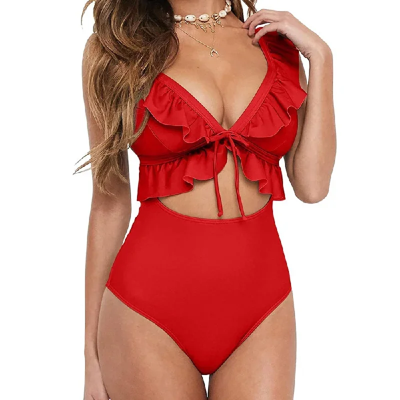 Elegance Unleashed Plus-Size Ruffle Monokini Swimsuit