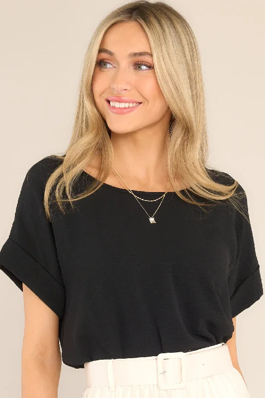 Elevated Classic Black Short Sleeve Top