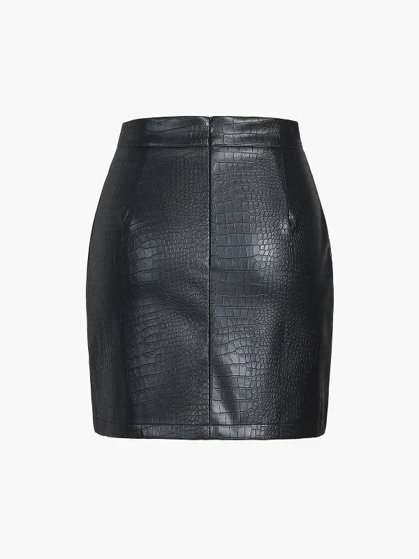 faux-leather-textured-skirt