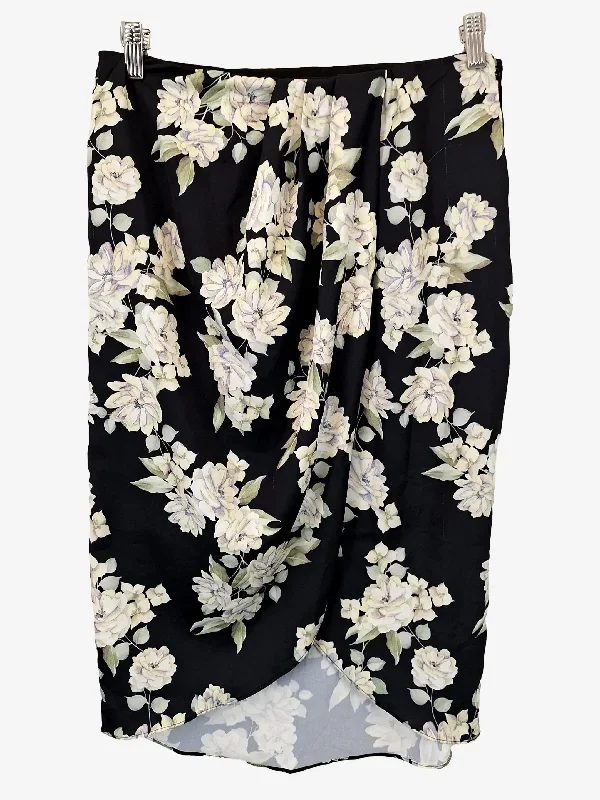 Forever New Draped Botanical Midi Skirt Size 12