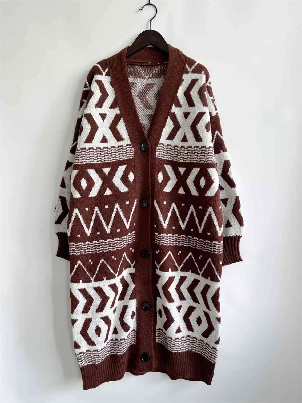 geometric-button-front-longline-cardigan