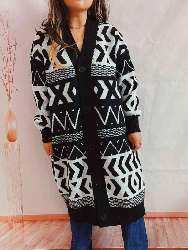 geometric-button-front-longline-cardigan