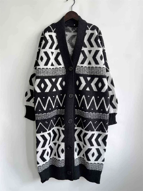 geometric-button-front-longline-cardigan