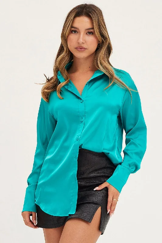 Green Shirt Top Long Sleeve