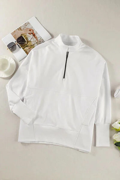 half-zip-pocketed-dropped-shoulder-sweatshirt