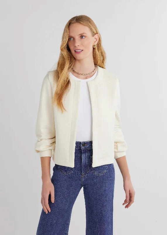 Haverhill Cardigan in Waffle (Cream)