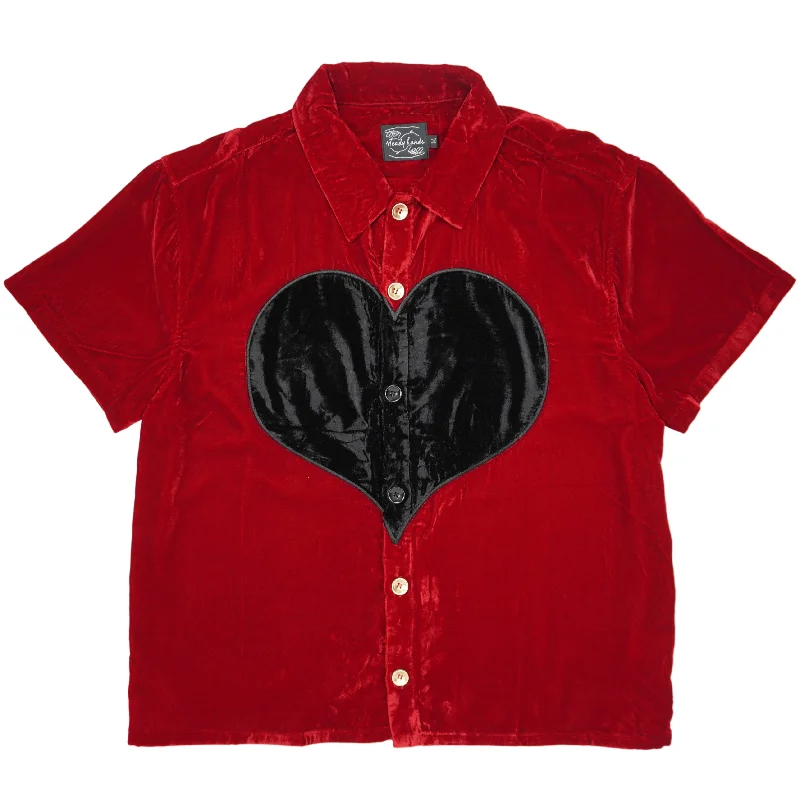 Heart Shaped Short Sleeve Button Up