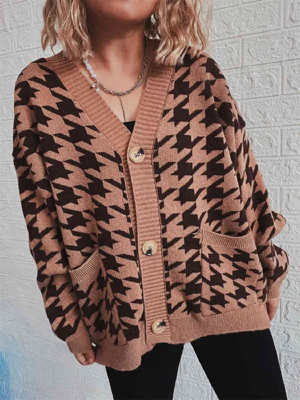 houndstooth-botton-front-cardigan-with-pockets