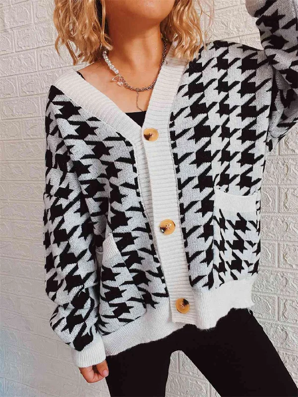 houndstooth-botton-front-cardigan-with-pockets