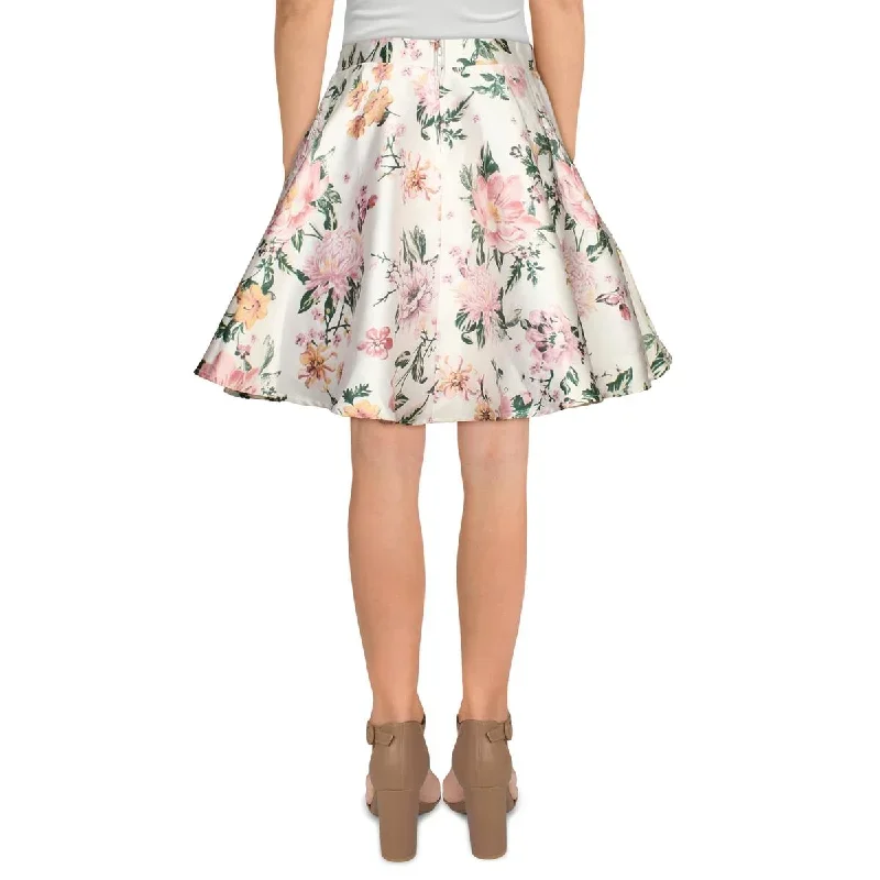 juniors-womens-floral-print-mini-flare-skirt