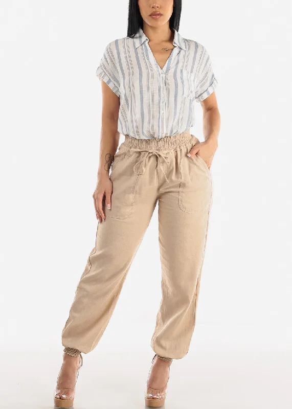 khaki-linen-high-rise-spandex-waist-jogger-pants-6772pykhk