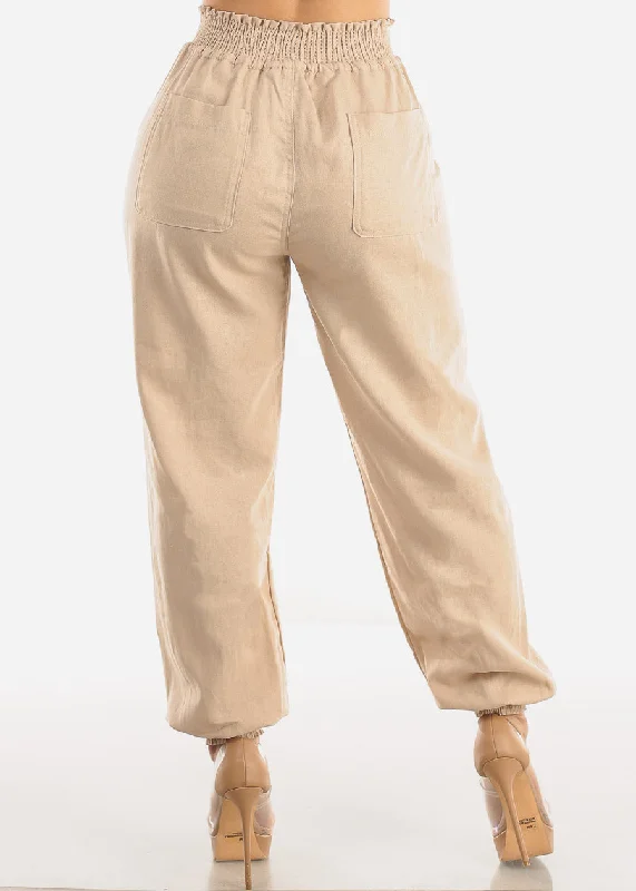 khaki-linen-high-rise-spandex-waist-jogger-pants-6772pykhk