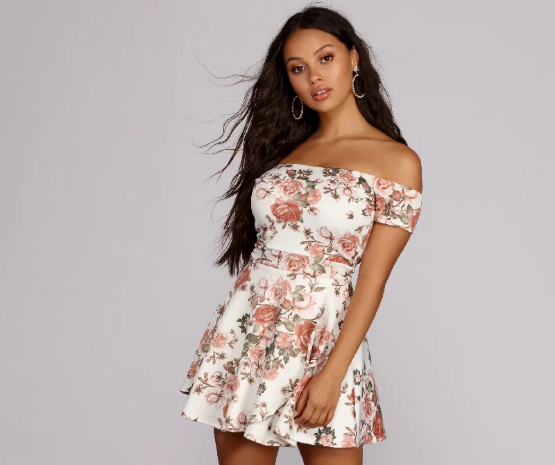 Later Skater Floral Combo Romper