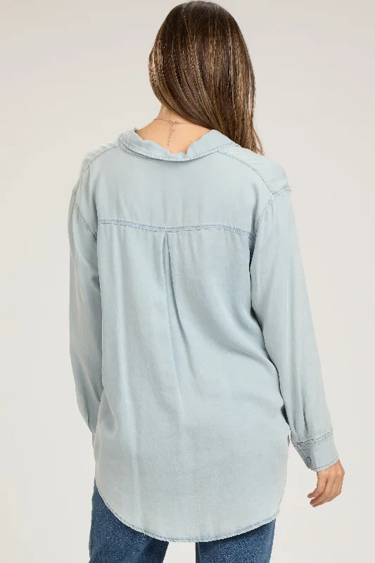 light-blue-denim-button-up-maternity-top