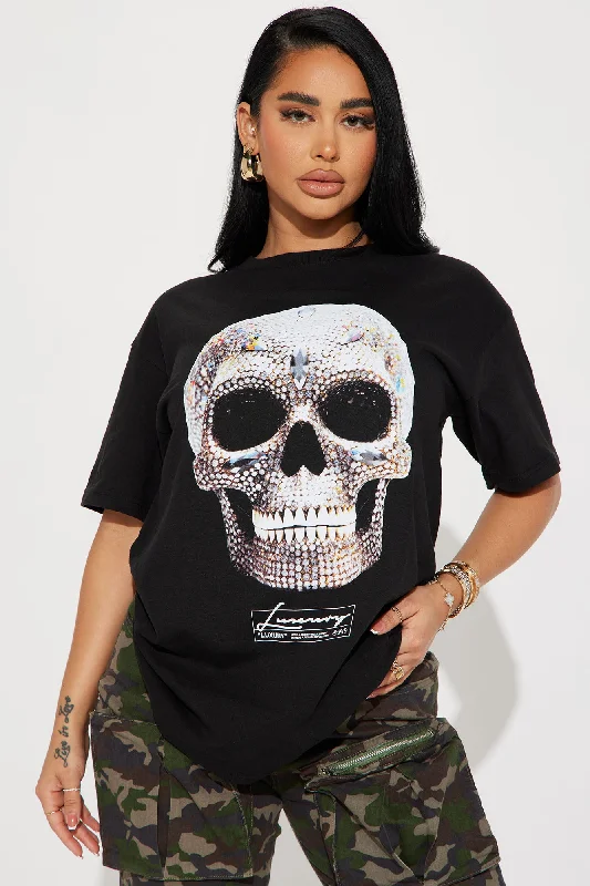 Made Of Diamonds Skull Graphic Tee - Black