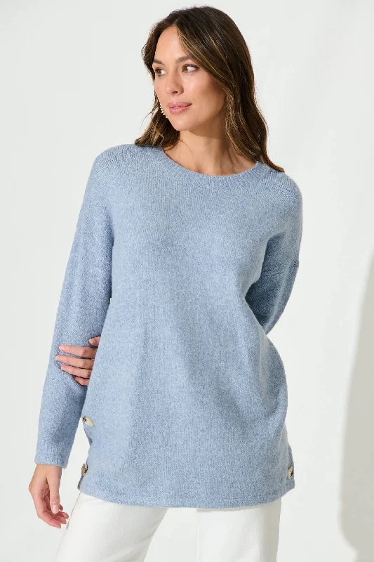 Olympus Knit In Blue Wool Blend