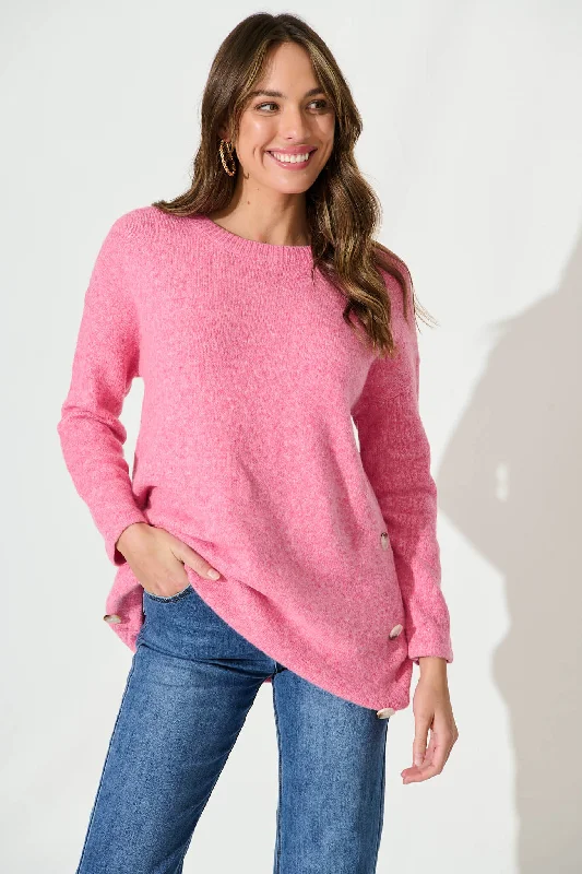 Olympus Knit In Pink Wool Blend