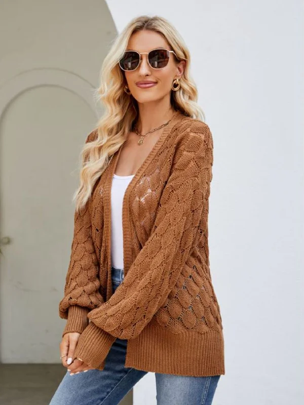 open-front-ribbed-trim-cardigan