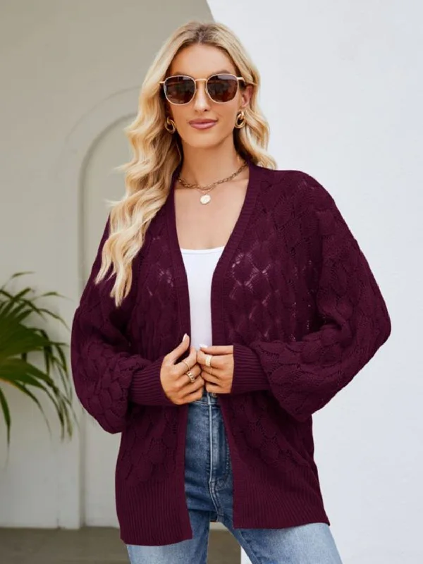 open-front-ribbed-trim-cardigan