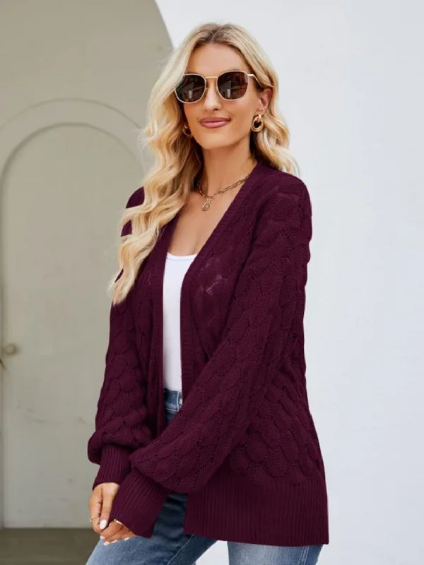 open-front-ribbed-trim-cardigan