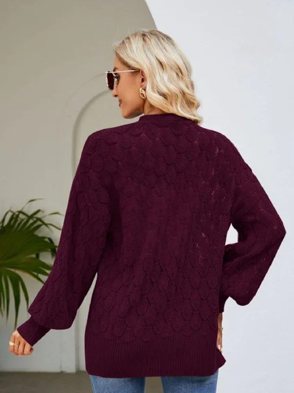 open-front-ribbed-trim-cardigan